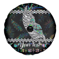 Personalised New Zealand Christmas Spare Tire Cover Maori Fern Manaia Meri Kirihimete with Papaua Shell - Wonder Print Shop