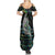 Personalised New Zealand Christmas Summer Maxi Dress Maori Fern Manaia Meri Kirihimete with Papaua Shell - Wonder Print Shop