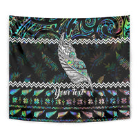 Personalised New Zealand Christmas Tapestry Maori Fern Manaia Meri Kirihimete with Papaua Shell - Wonder Print Shop