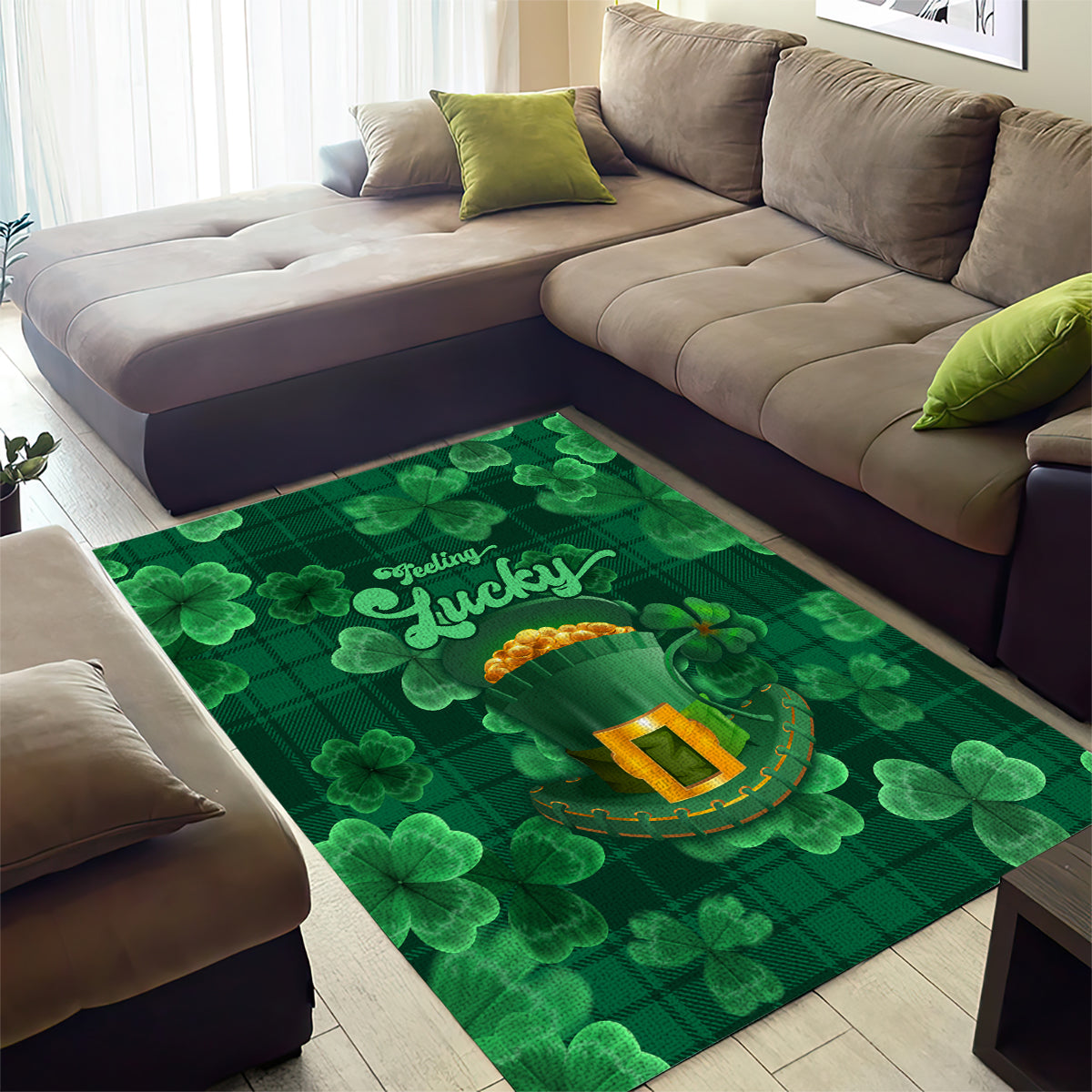 Happy St Patricks Day We Wear Green Suit Area Rug LT9 - Wonder Print Shop