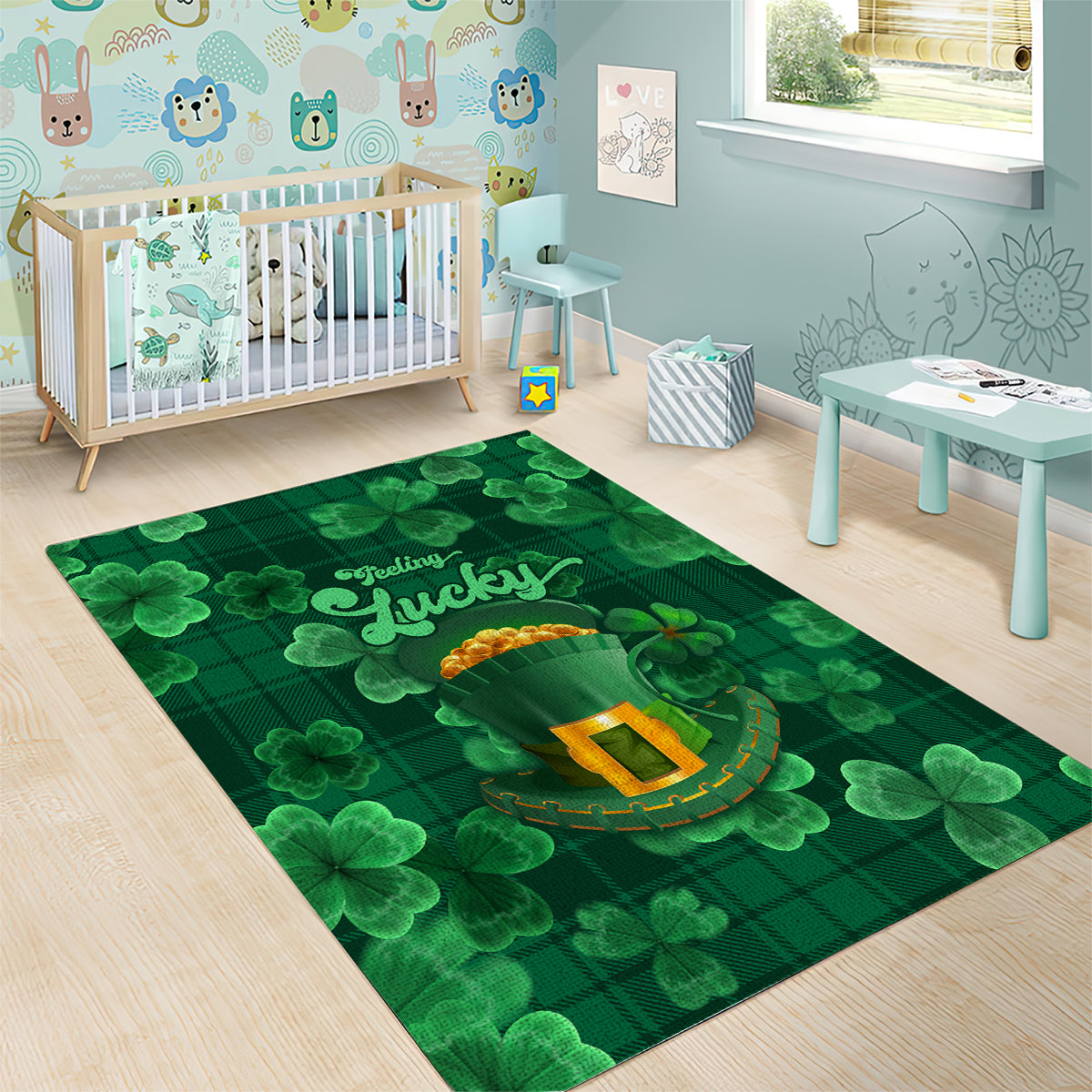 Happy St Patricks Day We Wear Green Suit Area Rug LT9 - Wonder Print Shop