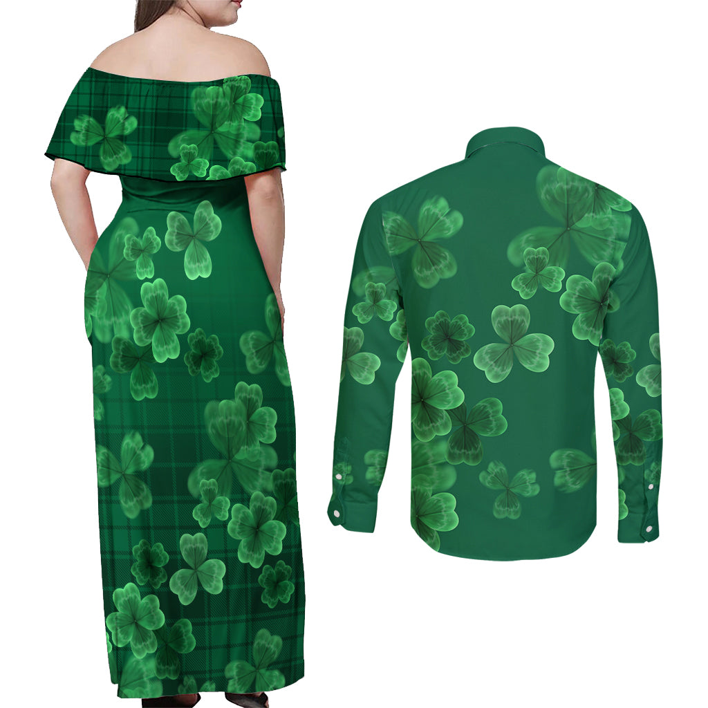 Happy St Patricks Day We Wear Green Suit Couples Matching Off Shoulder Maxi Dress and Long Sleeve Button Shirt LT9 - Wonder Print Shop