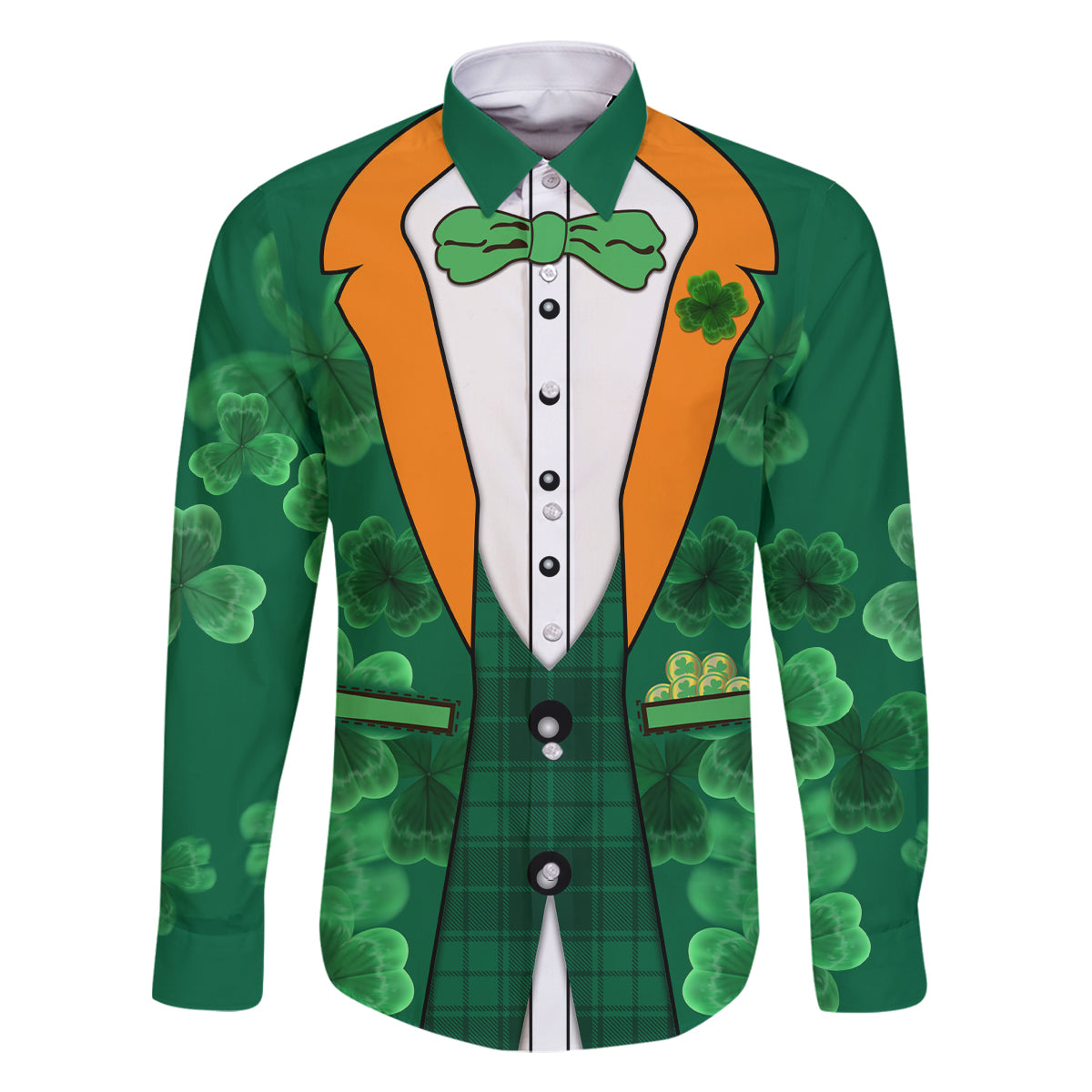 Happy St Patricks Day We Wear Green Suit Family Matching Long Sleeve Bodycon Dress and Hawaiian Shirt LT9 - Wonder Print Shop