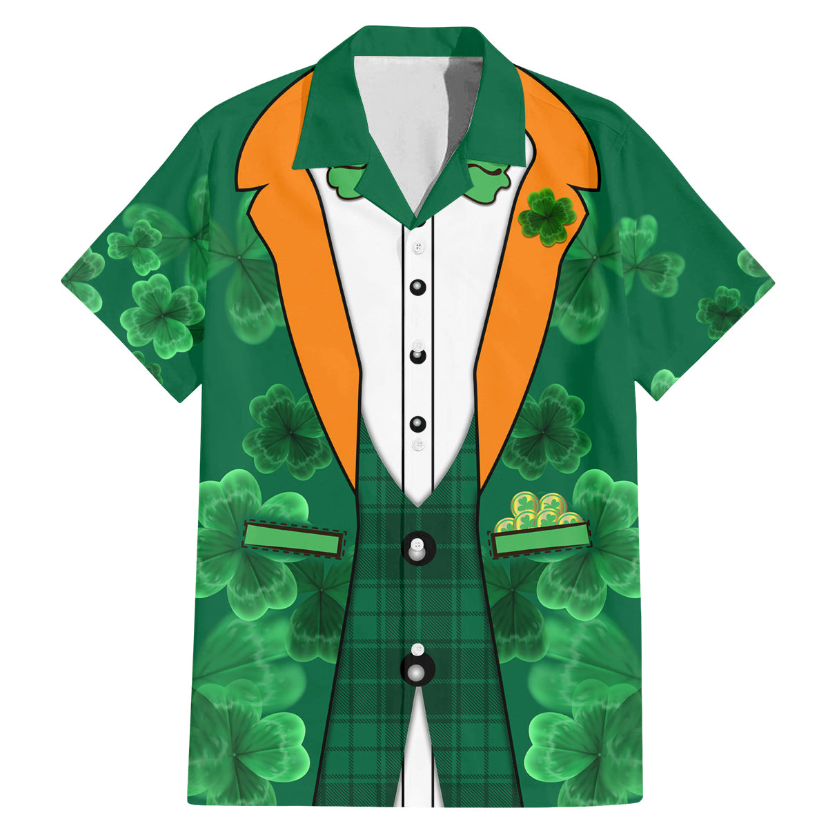 Happy St Patricks Day We Wear Green Suit Family Matching Mermaid Dress and Hawaiian Shirt LT9 - Wonder Print Shop