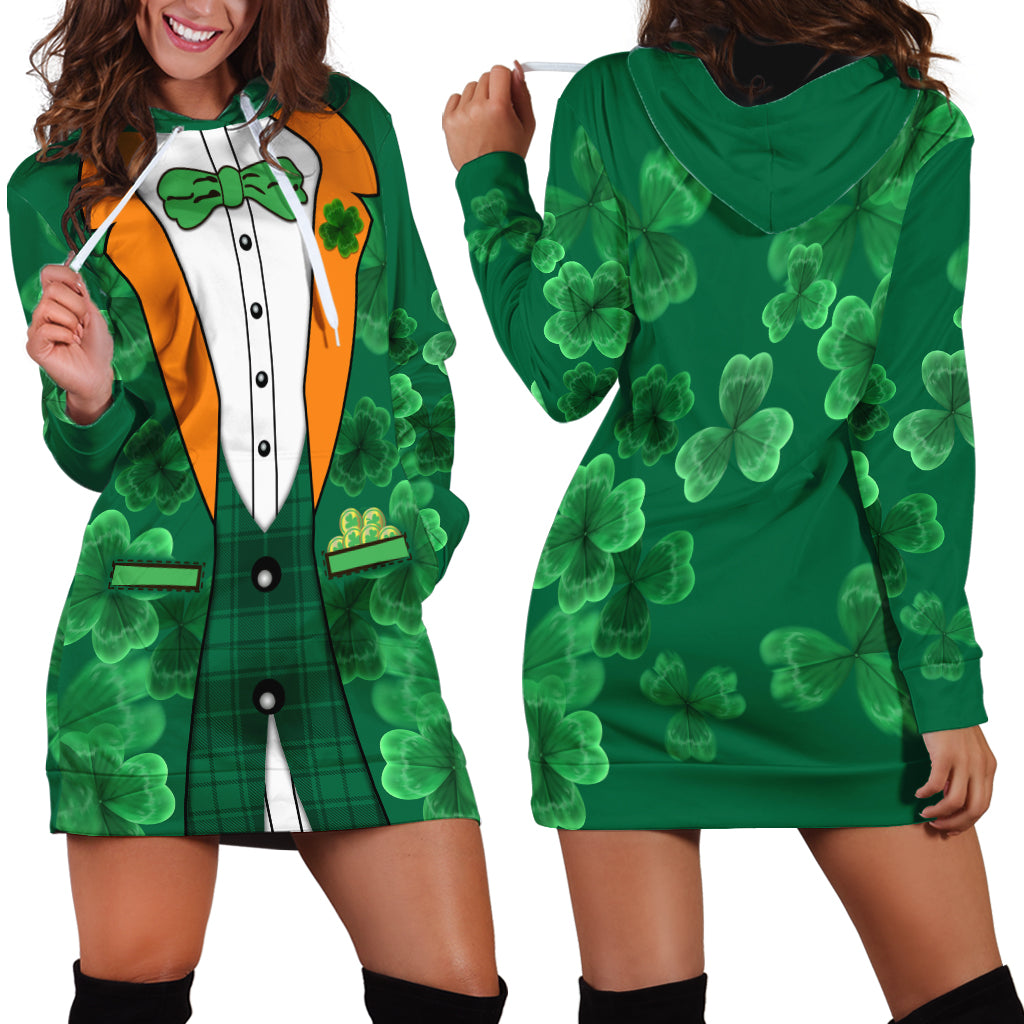 Happy St Patricks Day We Wear Green Suit Hoodie Dress - Wonder Print Shop
