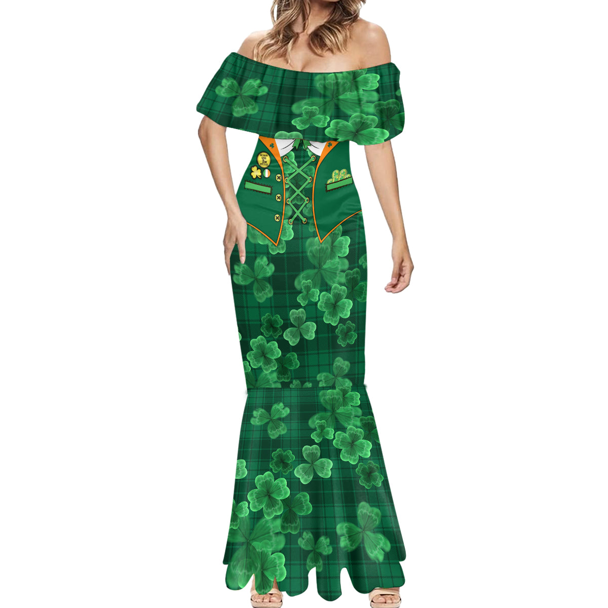 Happy St Patricks Day We Wear Green Suit Mermaid Dress - Wonder Print Shop