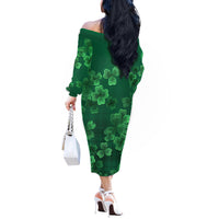 Happy St Patricks Day We Wear Green Suit Off The Shoulder Long Sleeve Dress - Wonder Print Shop