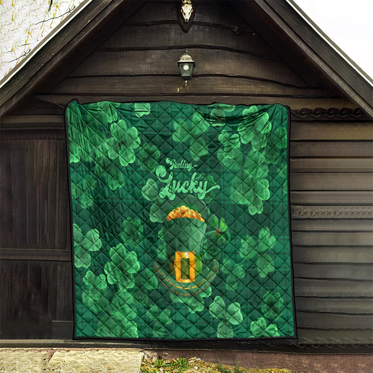 Happy St Patricks Day We Wear Green Suit Quilt - Wonder Print Shop