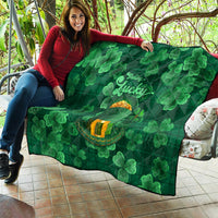Happy St Patricks Day We Wear Green Suit Quilt - Wonder Print Shop