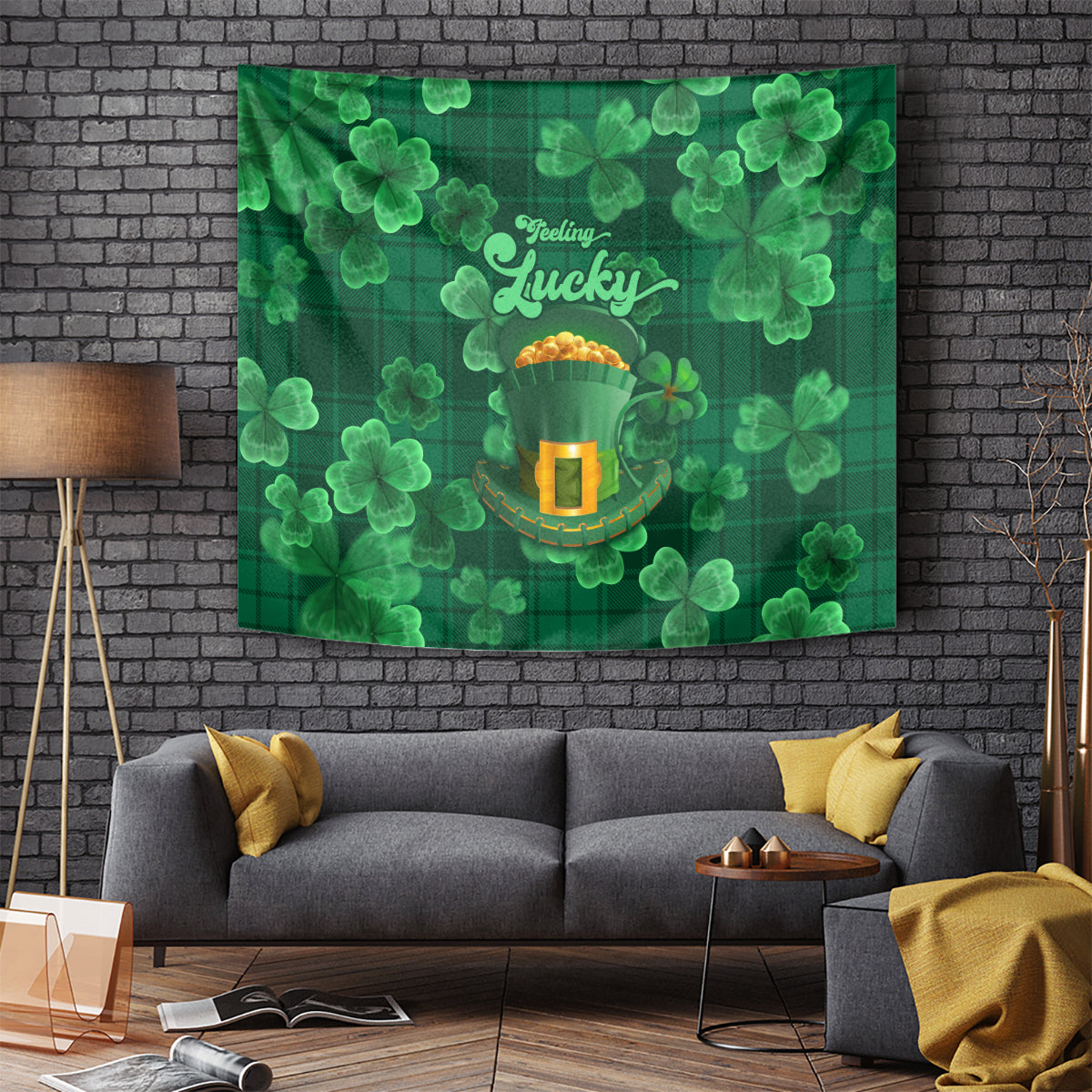 Happy St Patricks Day We Wear Green Suit Tapestry - Wonder Print Shop