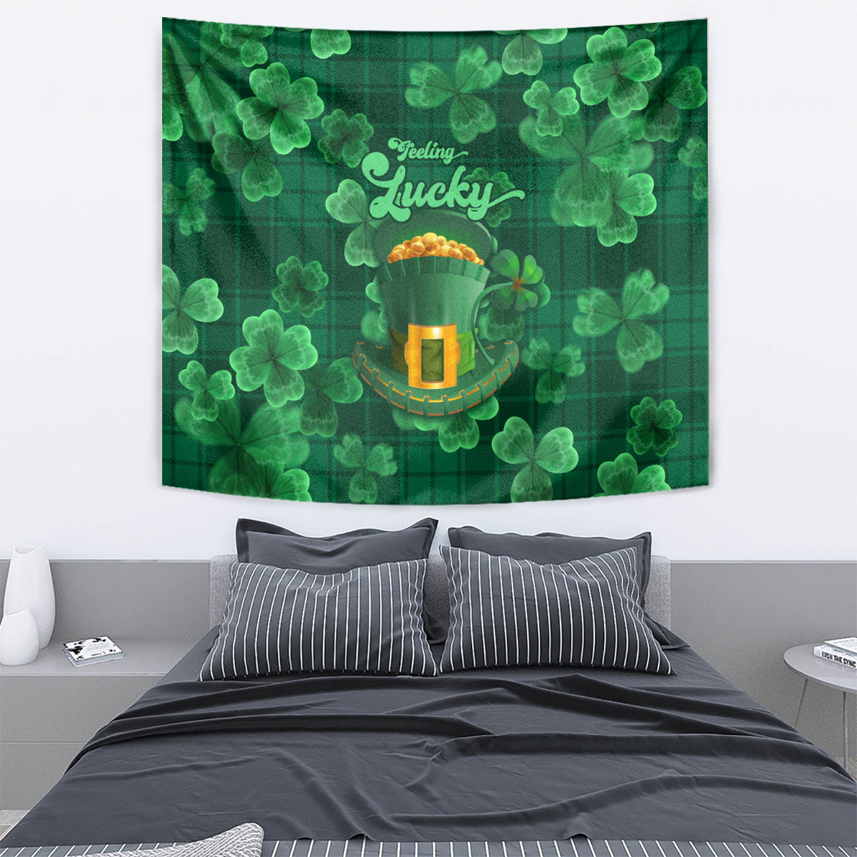 Happy St Patricks Day We Wear Green Suit Tapestry - Wonder Print Shop
