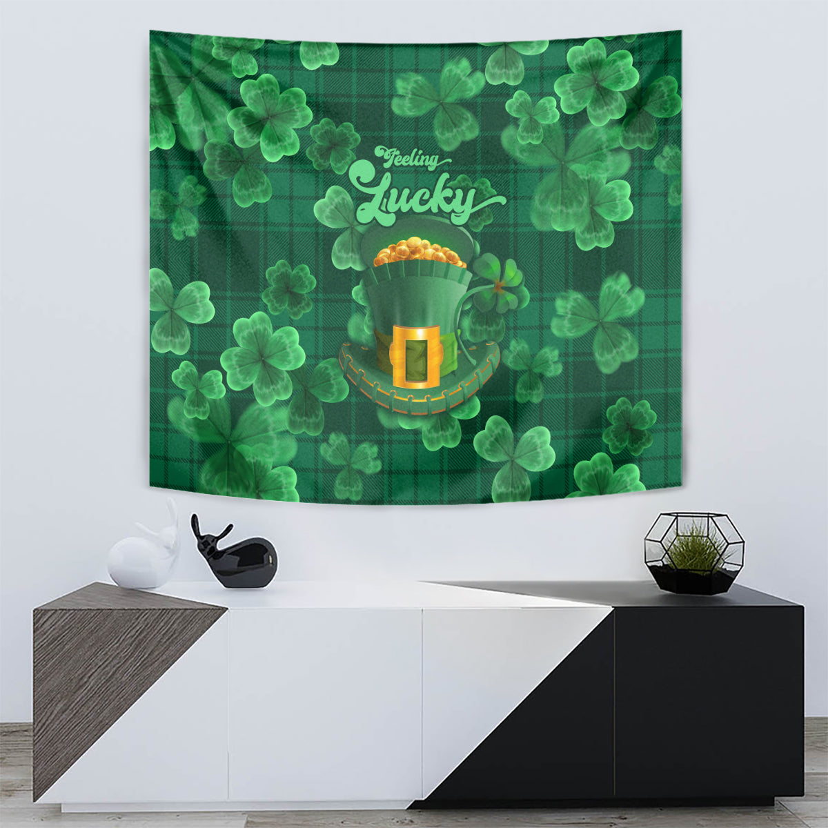 Happy St Patricks Day We Wear Green Suit Tapestry - Wonder Print Shop