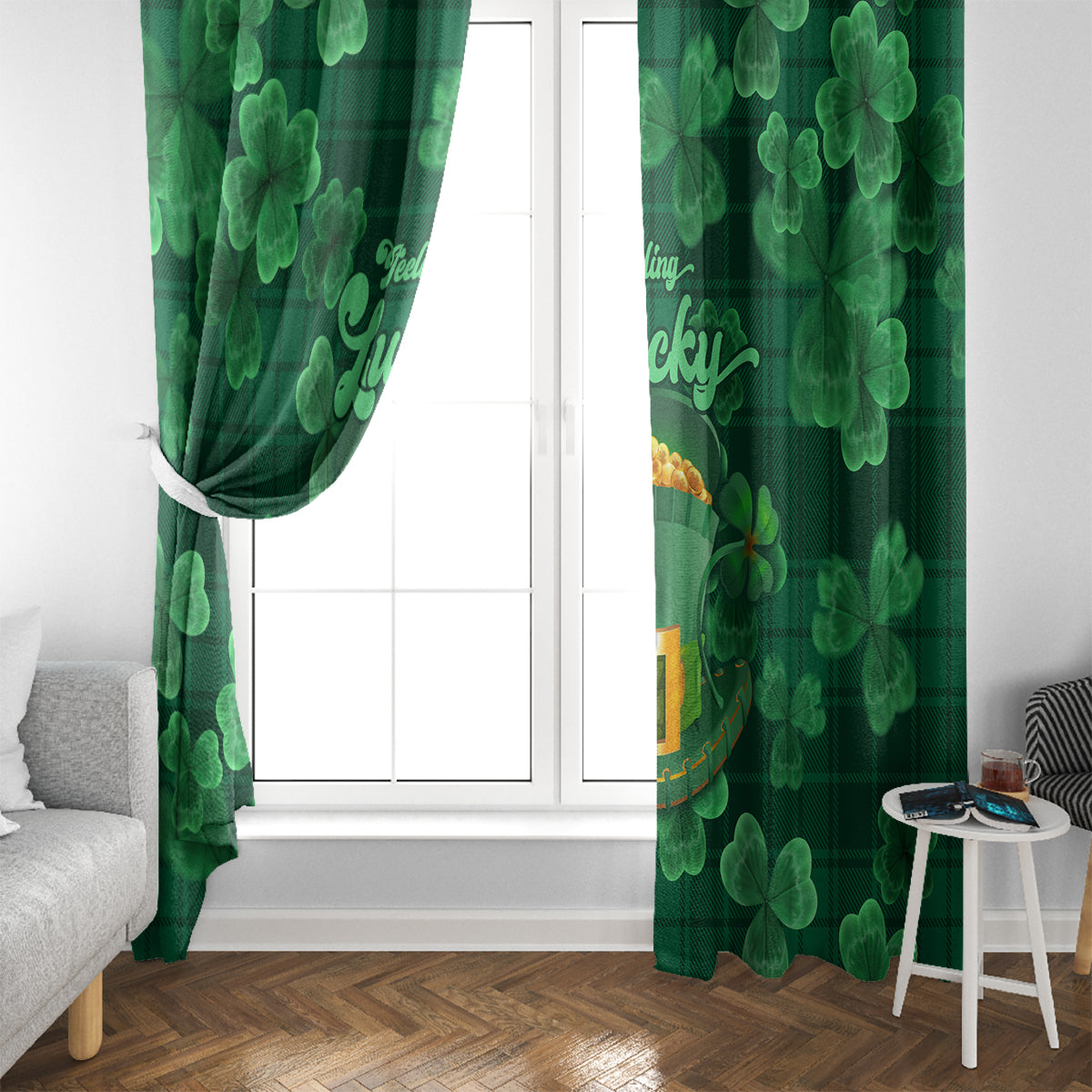 Happy St Patricks Day We Wear Green Suit Window Curtain - Wonder Print Shop