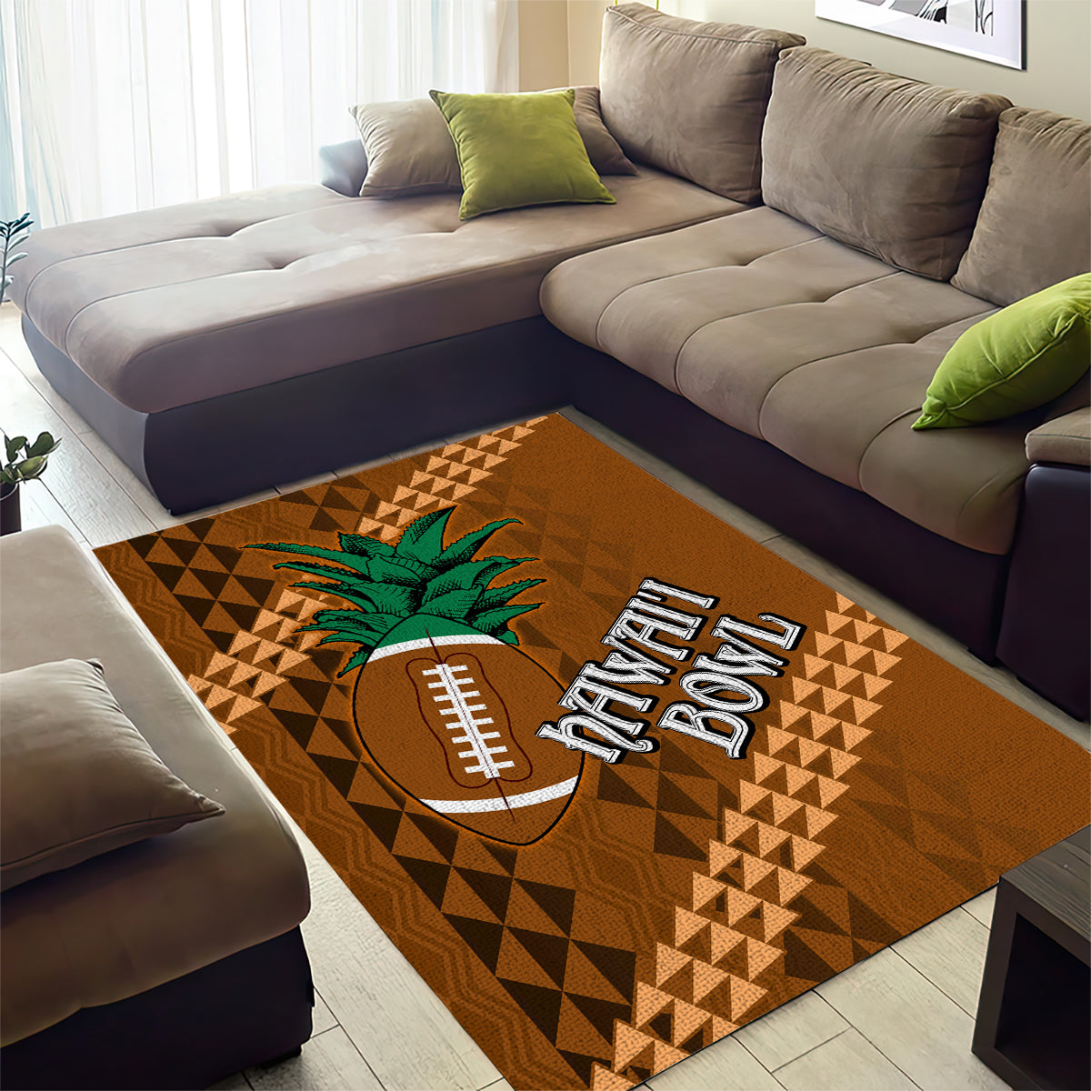 Custom Hawaii Honolulu Bowl Area Rug With Kakau Tribal Pattern LT9 - Wonder Print Shop