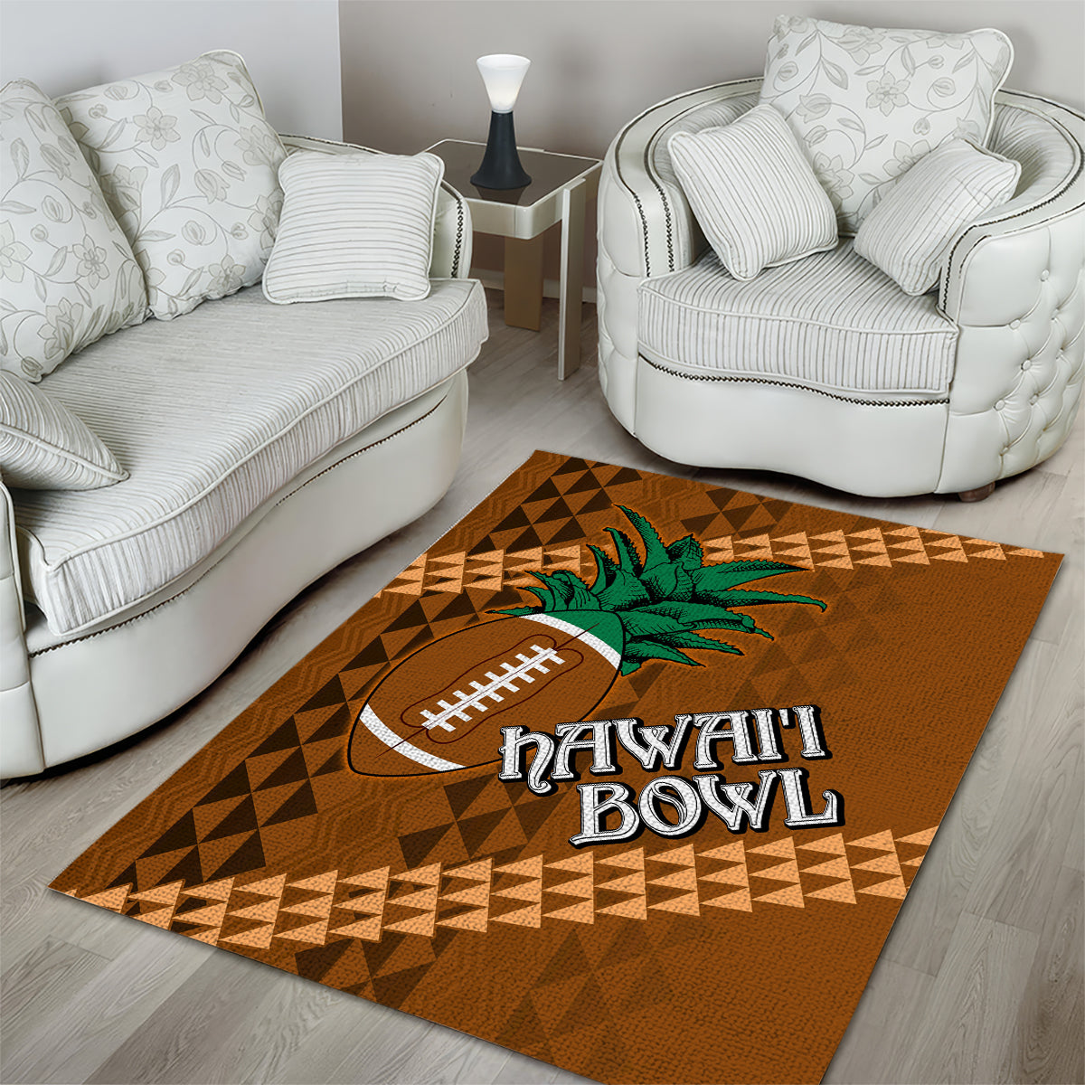 Custom Hawaii Honolulu Bowl Area Rug With Kakau Tribal Pattern LT9 - Wonder Print Shop
