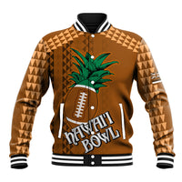 Custom Hawaii Honolulu Bowl Baseball Jacket With Kakau Tribal Pattern LT9 - Wonder Print Shop