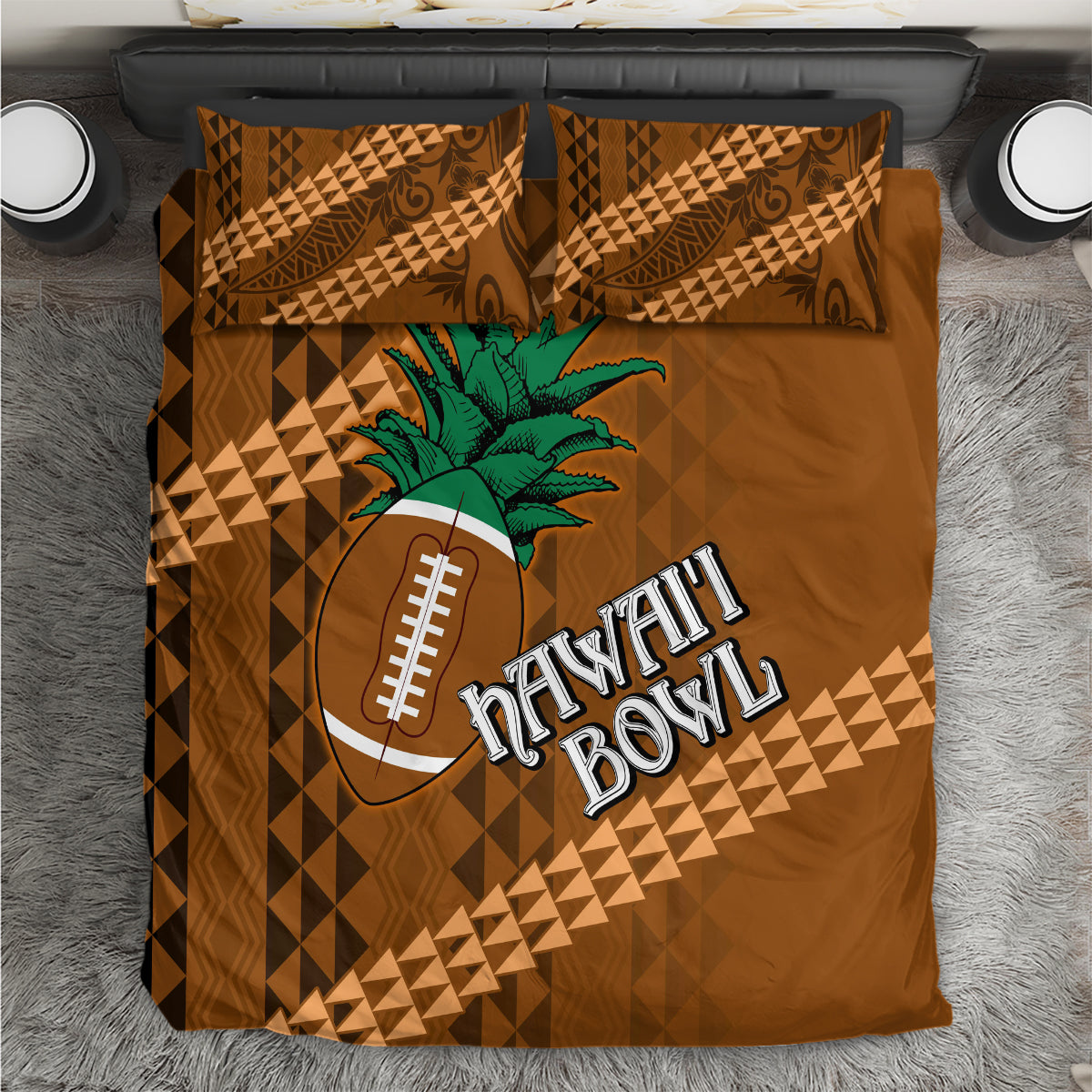 Custom Hawaii Honolulu Bowl Bedding Set With Kakau Tribal Pattern LT9 - Wonder Print Shop