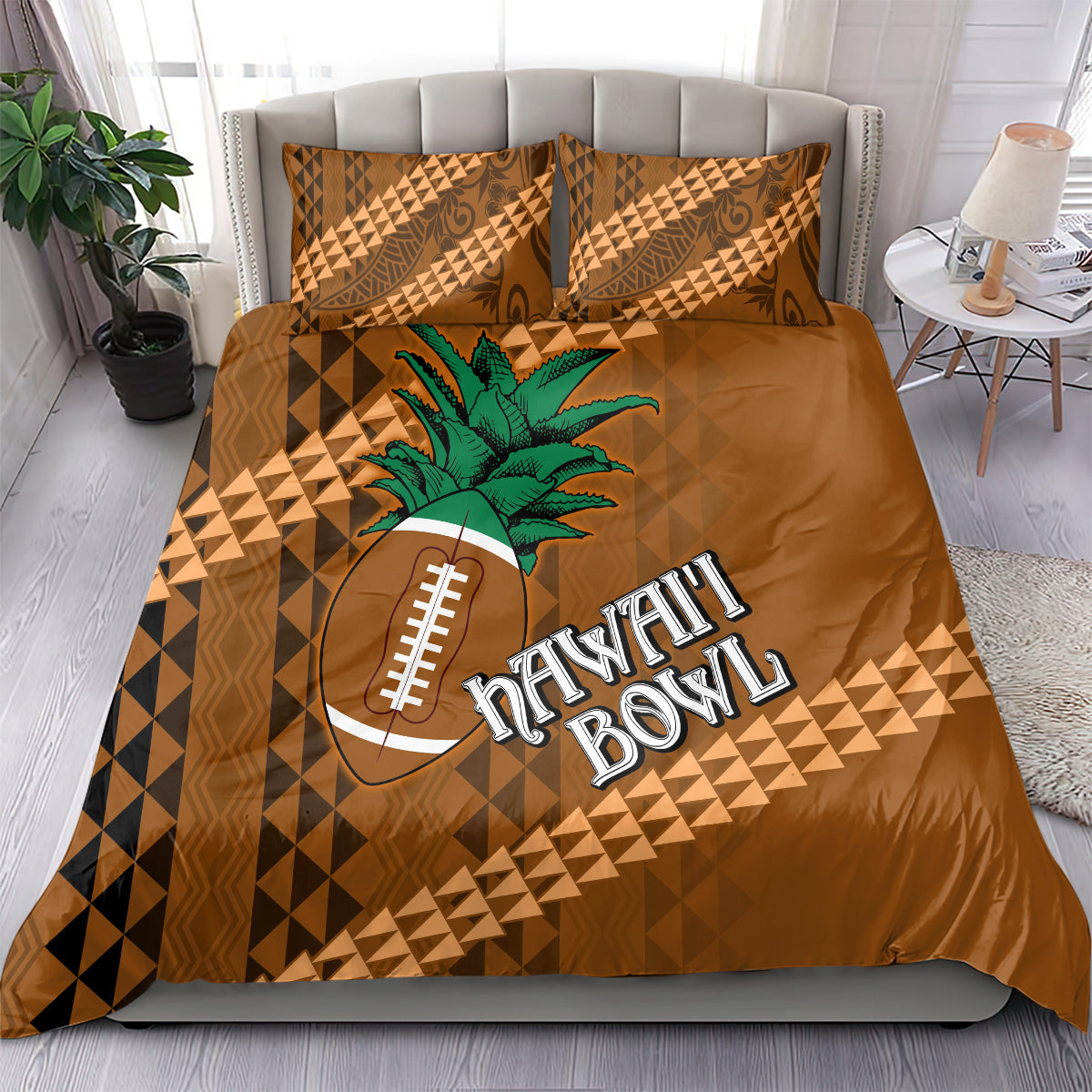 Custom Hawaii Honolulu Bowl Bedding Set With Kakau Tribal Pattern LT9 - Wonder Print Shop