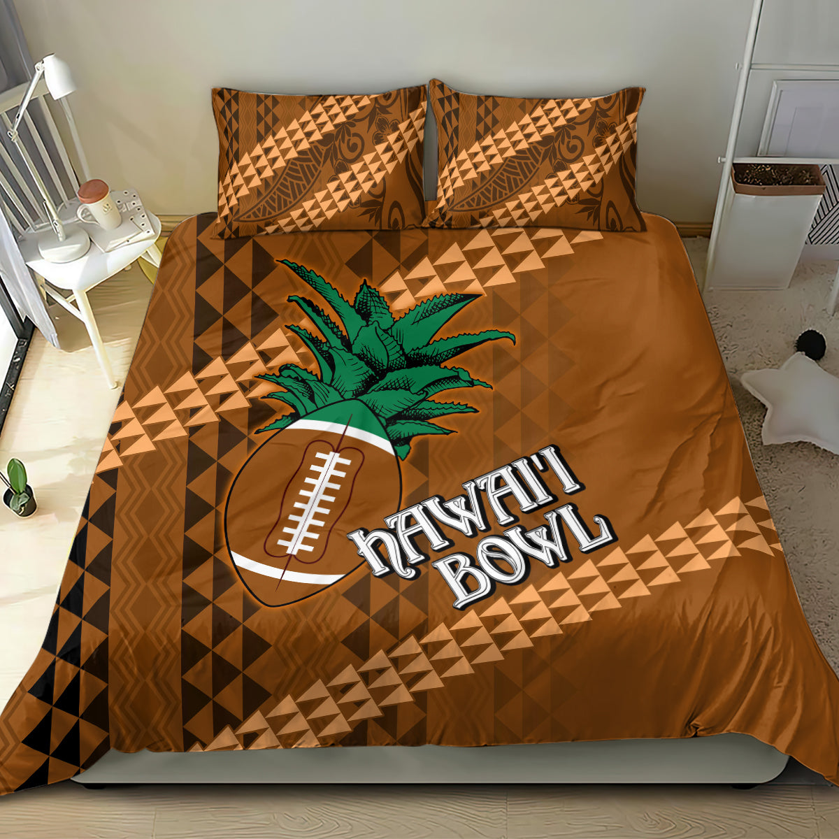 Custom Hawaii Honolulu Bowl Bedding Set With Kakau Tribal Pattern LT9 - Wonder Print Shop