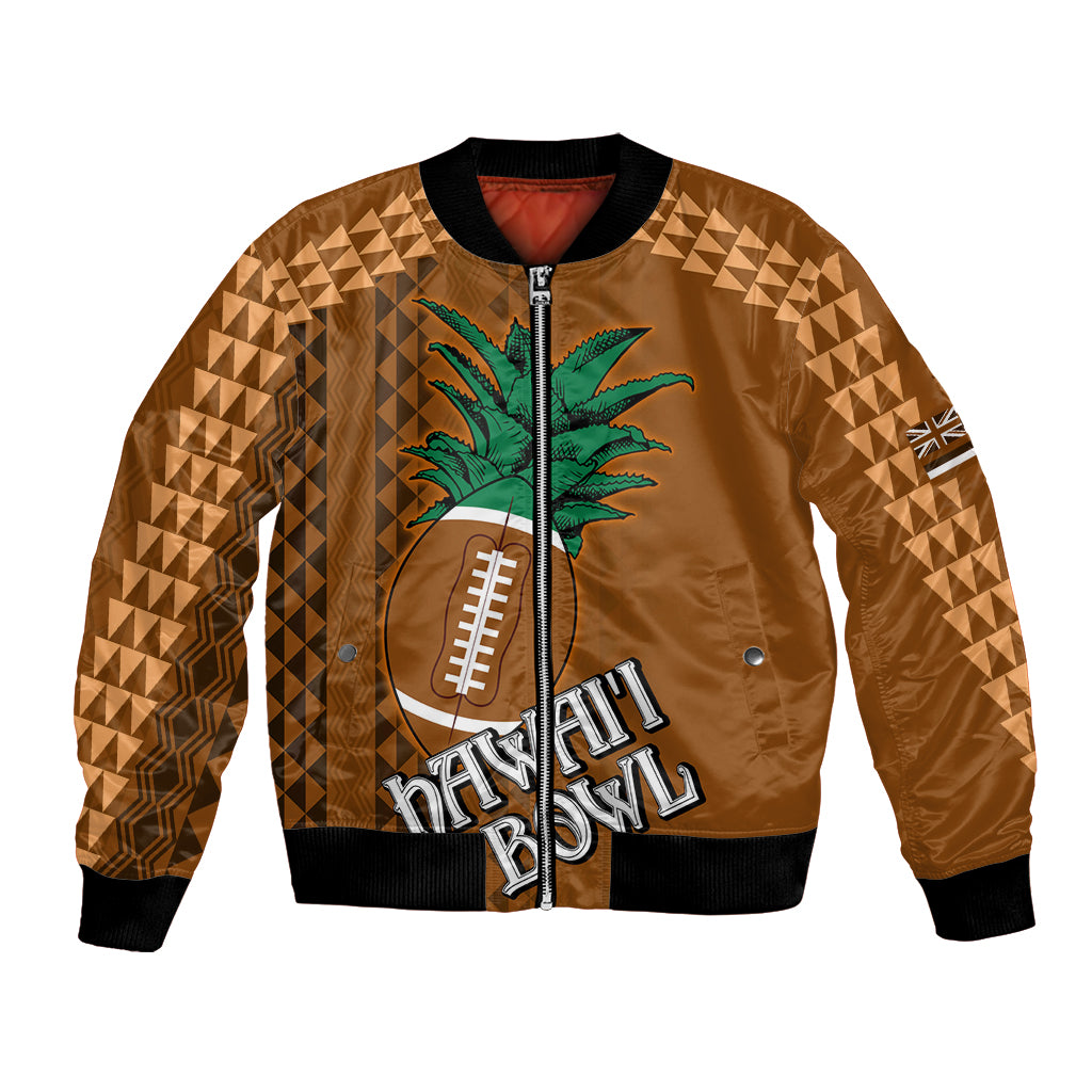 Custom Hawaii Honolulu Bowl Bomber Jacket With Kakau Tribal Pattern LT9 - Wonder Print Shop