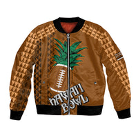 Custom Hawaii Honolulu Bowl Bomber Jacket With Kakau Tribal Pattern LT9 - Wonder Print Shop