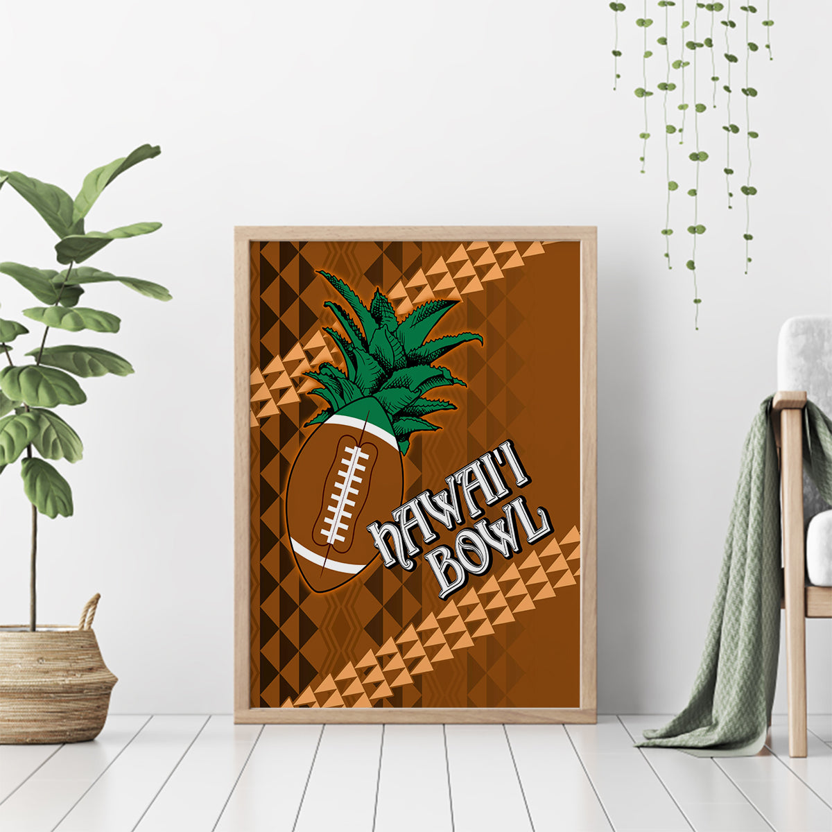 Custom Hawaii Honolulu Bowl Canvas Wall Art With Kakau Tribal Pattern LT9 - Wonder Print Shop