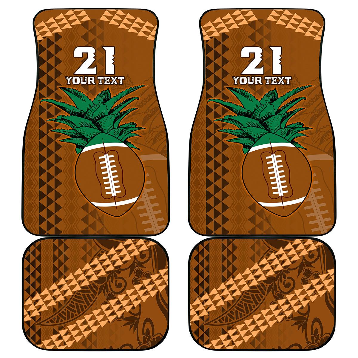 Custom Hawaii Honolulu Bowl Car Mats With Kakau Tribal Pattern LT9 - Wonder Print Shop
