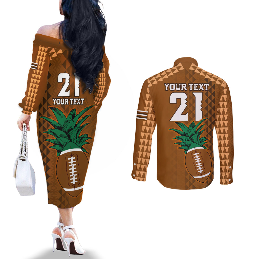 custom-hawaii-honolulu-bowl-couples-matching-off-the-shoulder-long-sleeve-dress-and-long-sleeve-button-shirt-with-kakau-tribal-pattern