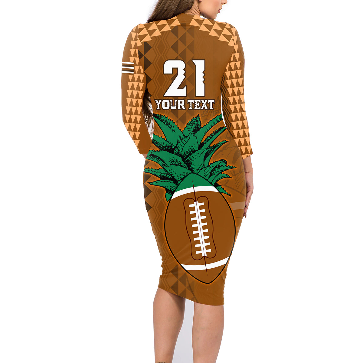 Custom Hawaii Honolulu Bowl Family Matching Long Sleeve Bodycon Dress and Hawaiian Shirt With Kakau Tribal Pattern LT9 - Wonder Print Shop