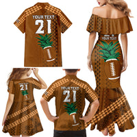 Custom Hawaii Honolulu Bowl Family Matching Mermaid Dress and Hawaiian Shirt With Kakau Tribal Pattern LT9 - Wonder Print Shop