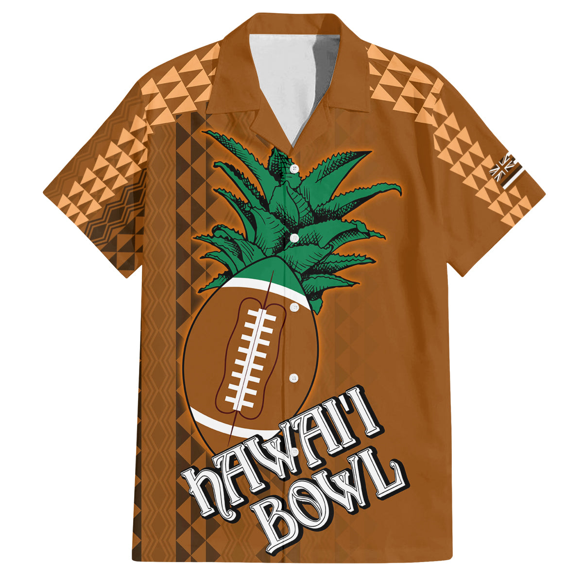 Custom Hawaii Honolulu Bowl Family Matching Off Shoulder Long Sleeve Dress and Hawaiian Shirt With Kakau Tribal Pattern - Wonder Print Shop