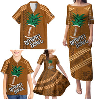 Custom Hawaii Honolulu Bowl Family Matching Puletasi Dress and Hawaiian Shirt With Kakau Tribal Pattern - Wonder Print Shop