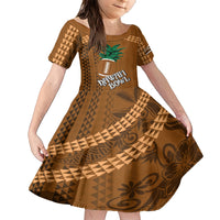 Custom Hawaii Honolulu Bowl Family Matching Short Sleeve Bodycon Dress and Hawaiian Shirt With Kakau Tribal Pattern - Wonder Print Shop