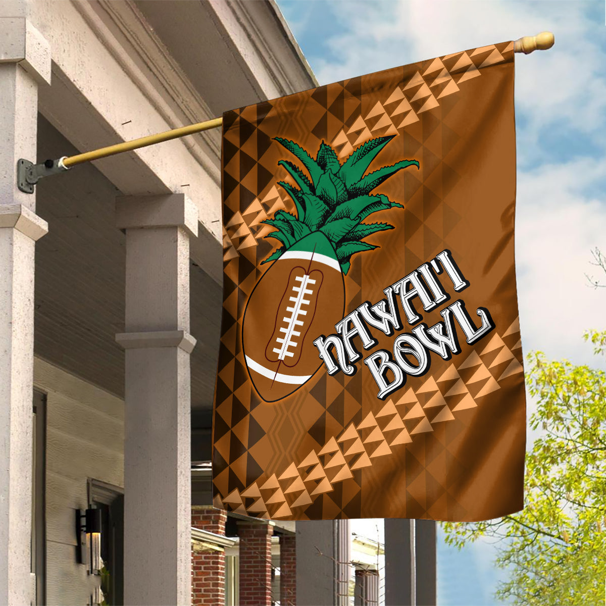 Custom Hawaii Honolulu Bowl Garden Flag With Kakau Tribal Pattern - Wonder Print Shop