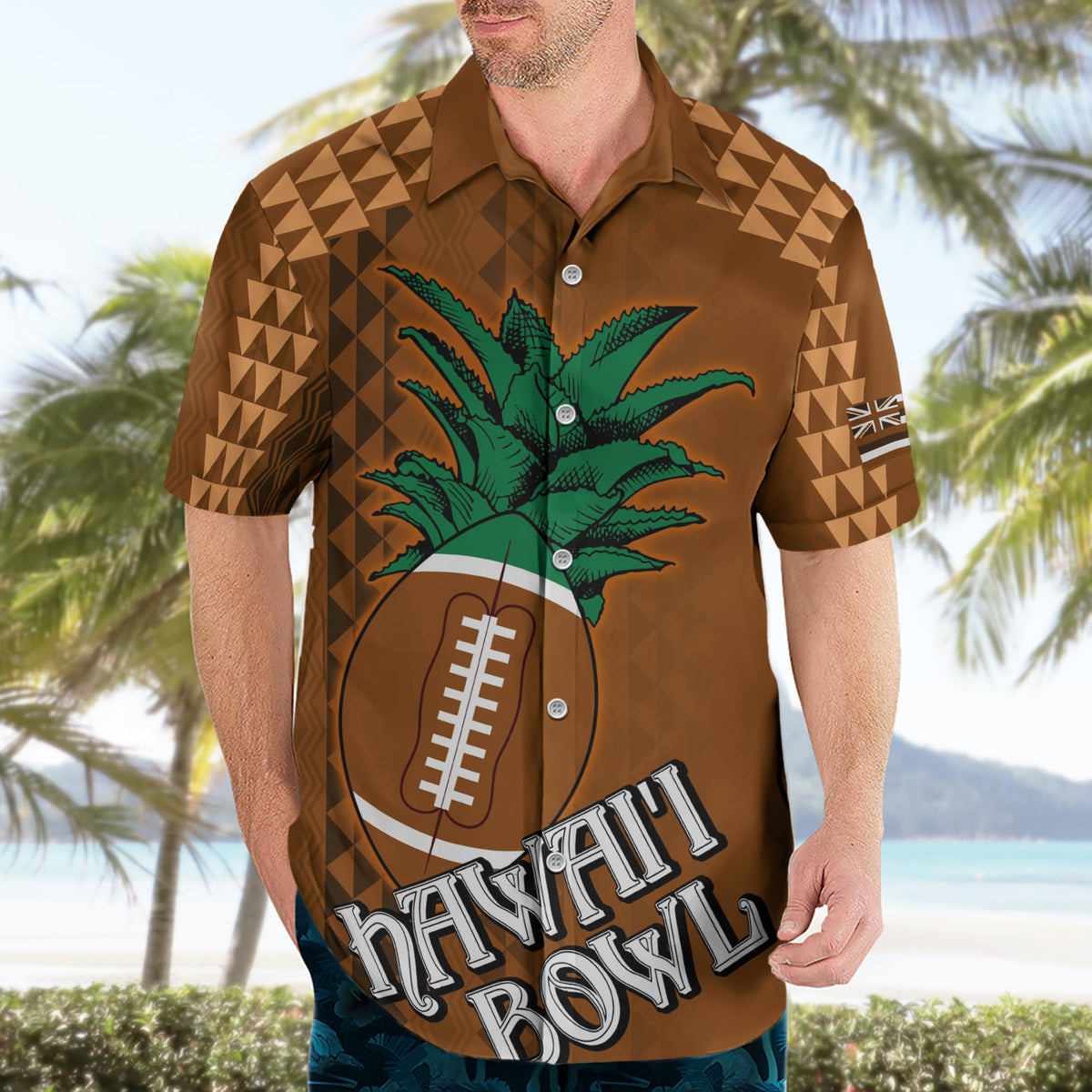 Custom Hawaii Honolulu Bowl Hawaiian Shirt With Kakau Tribal Pattern - Wonder Print Shop