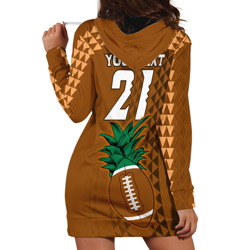 Custom Hawaii Honolulu Bowl Hoodie Dress With Kakau Tribal Pattern - Wonder Print Shop