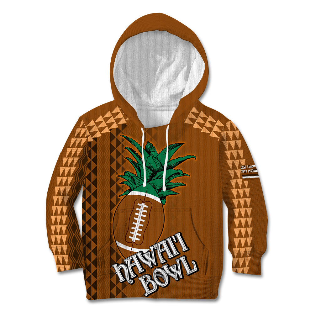 Custom Hawaii Honolulu Bowl Kid Hoodie With Kakau Tribal Pattern - Wonder Print Shop