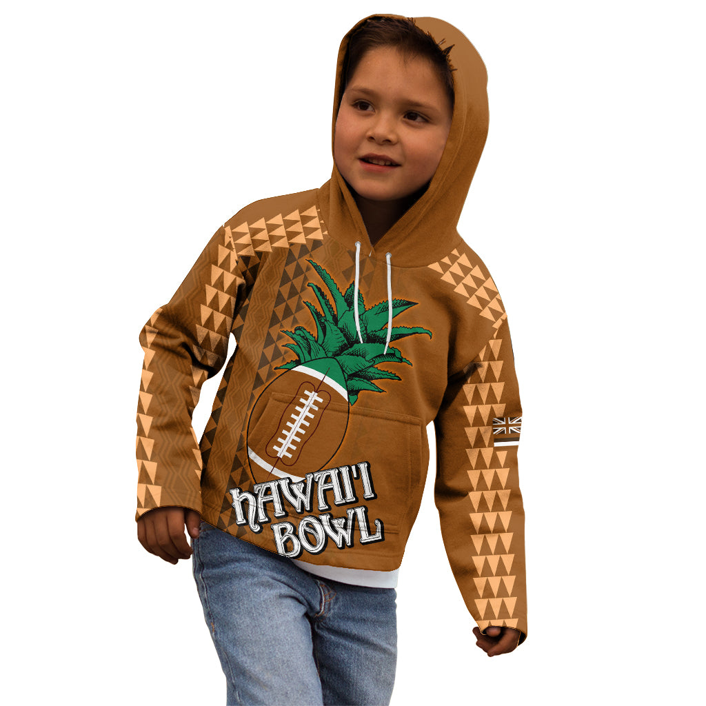 Custom Hawaii Honolulu Bowl Kid Hoodie With Kakau Tribal Pattern - Wonder Print Shop