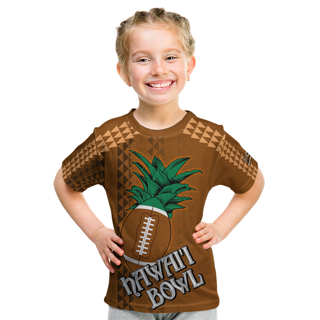 Custom Hawaii Honolulu Bowl Kid T Shirt With Kakau Tribal Pattern - Wonder Print Shop