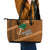 Custom Hawaii Honolulu Bowl Leather Tote Bag With Kakau Tribal Pattern - Wonder Print Shop