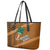 Custom Hawaii Honolulu Bowl Leather Tote Bag With Kakau Tribal Pattern - Wonder Print Shop