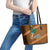 Custom Hawaii Honolulu Bowl Leather Tote Bag With Kakau Tribal Pattern - Wonder Print Shop
