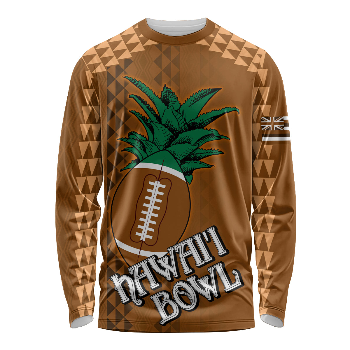 Custom Hawaii Honolulu Bowl Long Sleeve Shirt With Kakau Tribal Pattern - Wonder Print Shop