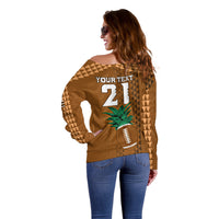 Custom Hawaii Honolulu Bowl Off Shoulder Sweater With Kakau Tribal Pattern - Wonder Print Shop