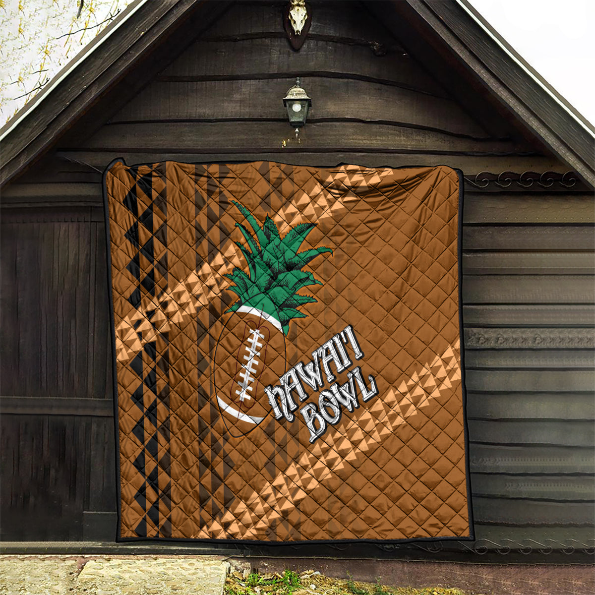 Custom Hawaii Honolulu Bowl Quilt With Kakau Tribal Pattern - Wonder Print Shop