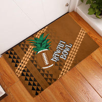 Custom Hawaii Honolulu Bowl Rubber Doormat With Kakau Tribal Pattern - Wonder Print Shop