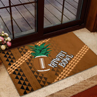 Custom Hawaii Honolulu Bowl Rubber Doormat With Kakau Tribal Pattern - Wonder Print Shop