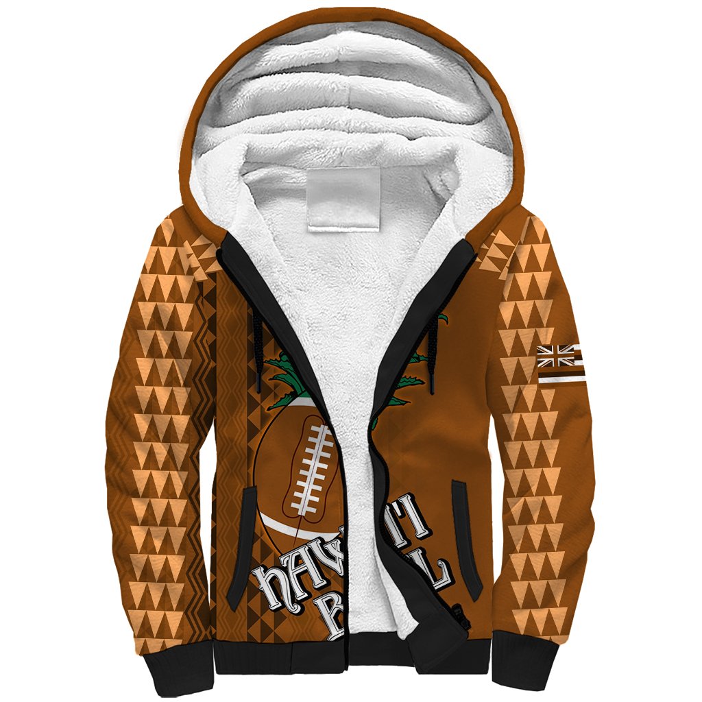 Custom Hawaii Honolulu Bowl Sherpa Hoodie With Kakau Tribal Pattern - Wonder Print Shop