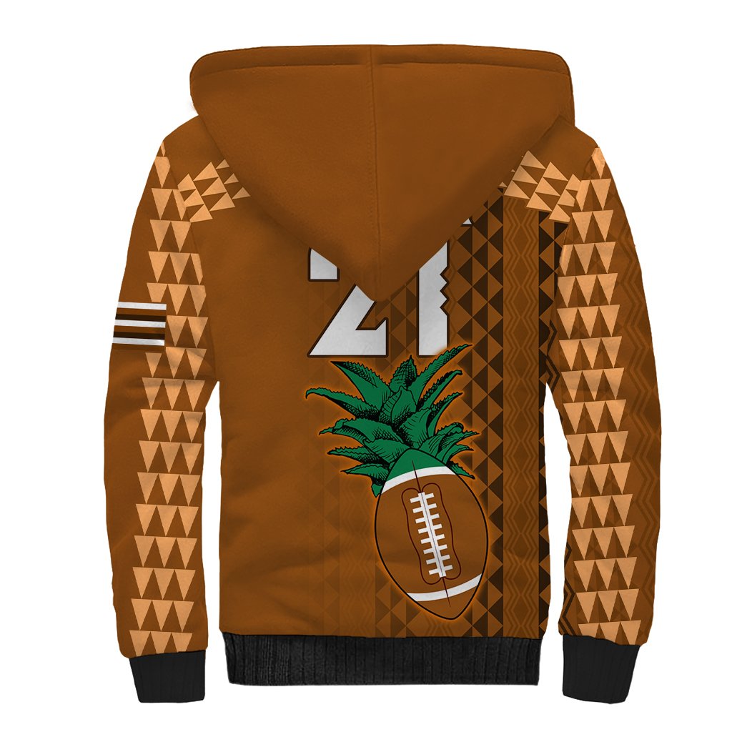 Custom Hawaii Honolulu Bowl Sherpa Hoodie With Kakau Tribal Pattern - Wonder Print Shop