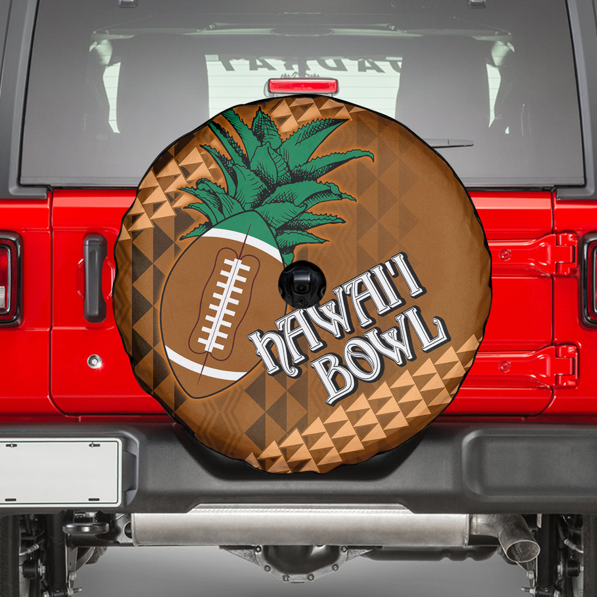 Custom Hawaii Honolulu Bowl Spare Tire Cover With Kakau Tribal Pattern - Wonder Print Shop